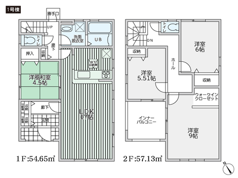 岡山県倉敷市西阿知町西原の新築 一戸建て分譲住宅の間取り図