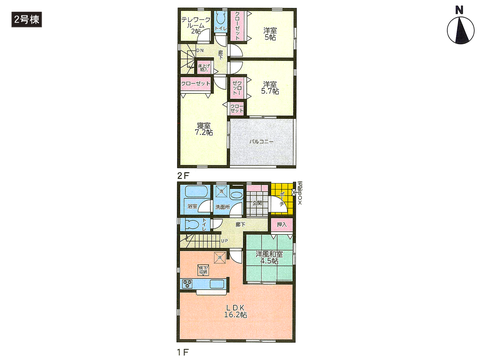 岡山市北区宿本町の新築 一戸建て分譲住宅の間取り図