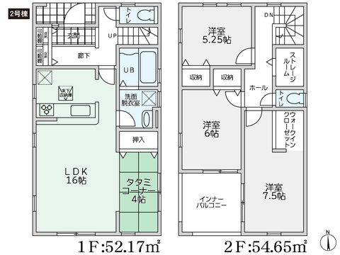 岡山県倉敷市西阿知町西原の新築 一戸建て分譲住宅の間取り図