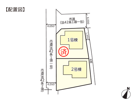 岡山市北区一宮の新築 一戸建て分譲住宅の区画図