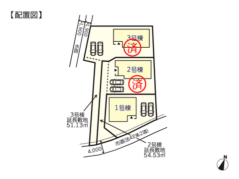 岡山県倉敷市連島町西之浦の新築 一戸建て分譲住宅の区画図