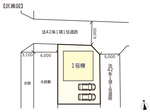 岡山県瀬戸内市邑久町豊原の新築 一戸建て分譲住宅の区画図