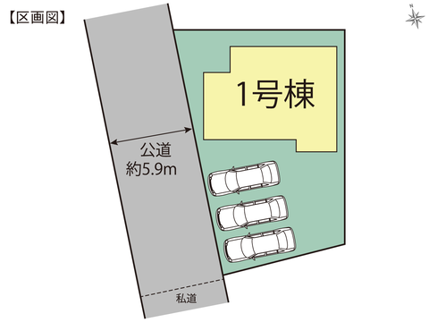 岡山市南区福田の新築 一戸建て分譲住宅の区画図