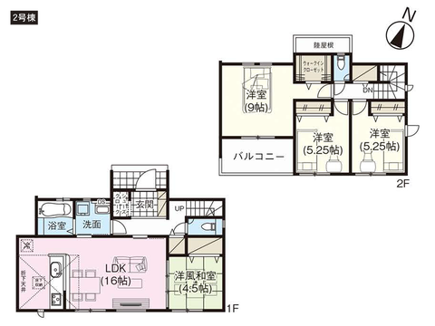 総社市中原の新築 一戸建て分譲住宅の間取り図