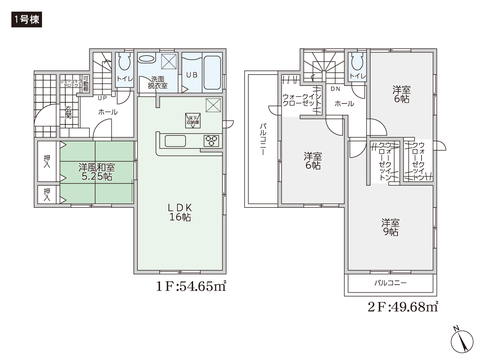 岡山県倉敷市連島中央の新築 一戸建て分譲住宅の間取り図