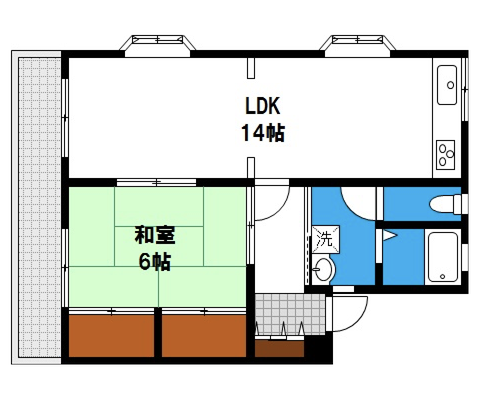 岡山県岡山市北区西崎本町の賃貸物件アパートの間取り図