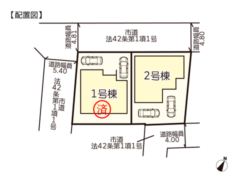 岡山県岡山市中区平井の新築 一戸建て分譲住宅の区画図