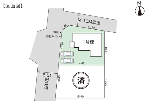 岡山市東区益野町の新築 一戸建て分譲住宅の区画図