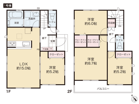 岡山県岡山市東区金岡西町の新築 一戸建て分譲住宅の間取り図