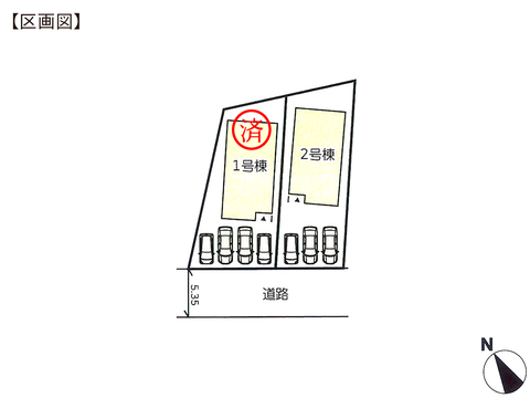 岡山県岡山市中区門田文化町の新築 一戸建て分譲住宅の区画図