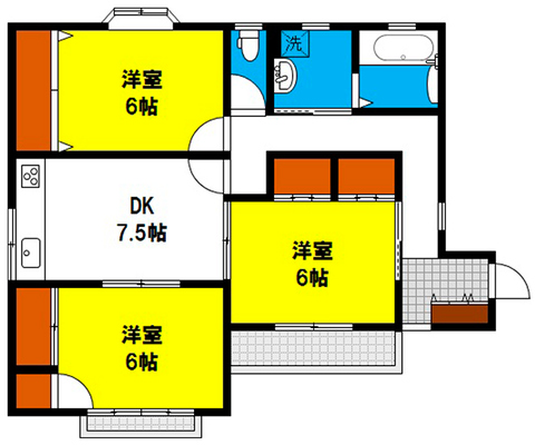 （所在地物件名）の賃貸物件 間取り図