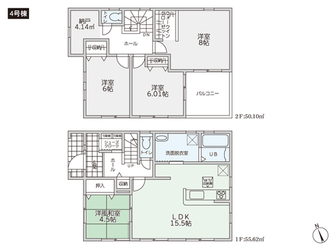 岡山県倉敷市片島町の新築 一戸建て分譲住宅の間取り図