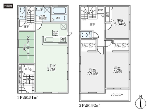 岡山県岡山市中区乙多見の新築 一戸建て分譲住宅の間取り図