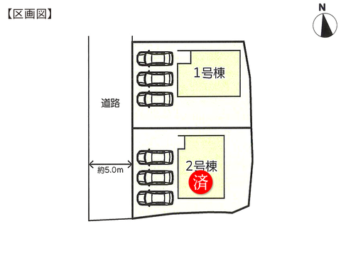 岡山市東区西大寺浜の新築 一戸建て分譲住宅の区画図