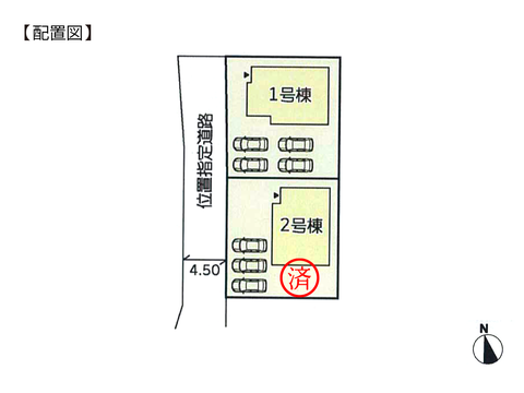 岡山県倉敷市連島町矢柄の新築 一戸建て分譲住宅の区画図