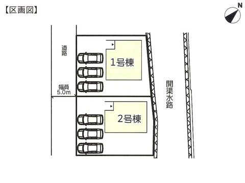 玉野市築港の新築 一戸建て分譲住宅の区画図