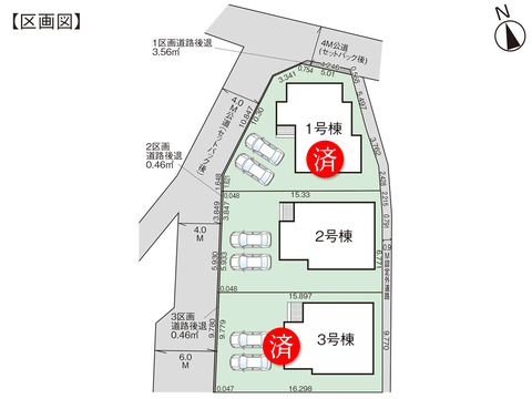 倉敷市川入の新築 一戸建て分譲住宅の区画図