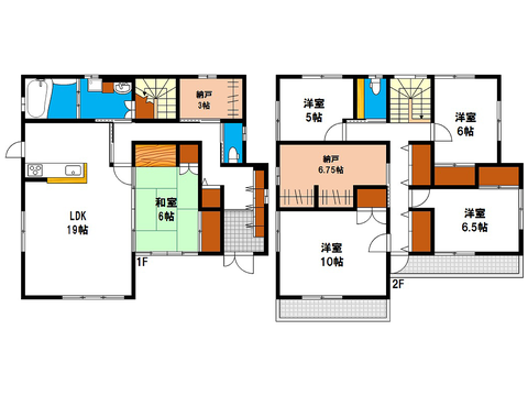 住所の新築 一戸建て分譲住宅の間取り図