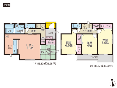 岡山県瀬戸内市邑久町豊安の新築 一戸建て分譲住宅の間取り図