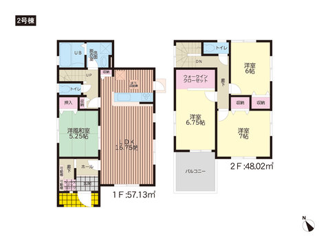 岡山県瀬戸内市長船町福岡の新築 一戸建て分譲住宅の間取り図