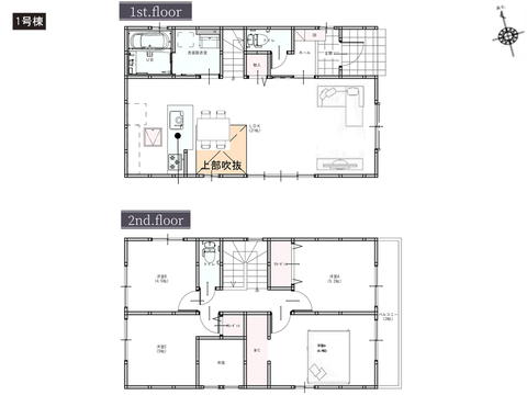 岡山市南区藤田の新築 一戸建て分譲住宅の間取り図