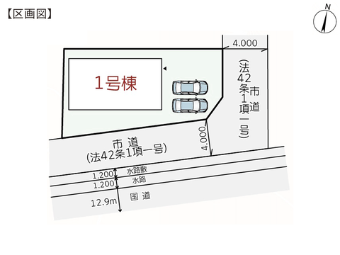 岡山市東区南古都の新築 一戸建て分譲住宅の区画図