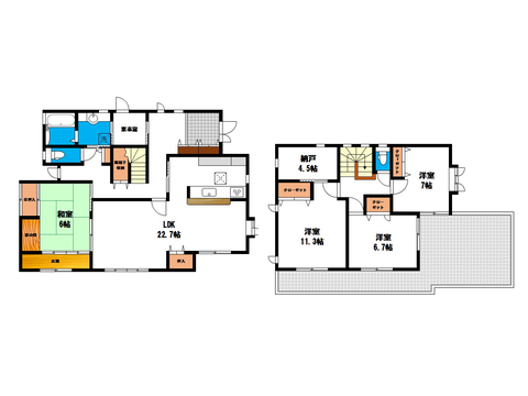 住所の新築 一戸建て分譲住宅の間取り図