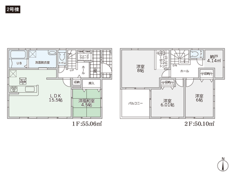 岡山県倉敷市堀南の新築 一戸建て分譲住宅の間取り図