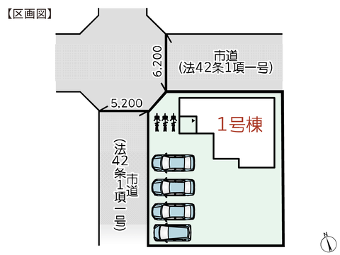 岡山県倉敷市東粒浦の新築 一戸建て分譲住宅の区画図