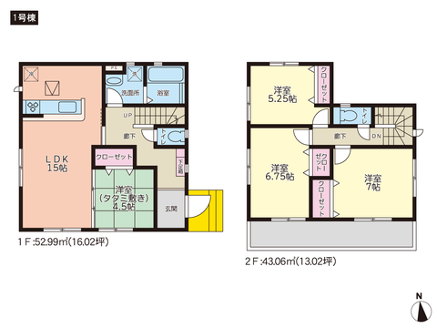 岡山県瀬戸内市邑久町豊原の新築 一戸建て分譲住宅の間取り図