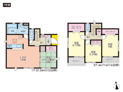 岡山県瀬戸内市邑久町山田庄の新築 一戸建て分譲住宅の間取り図