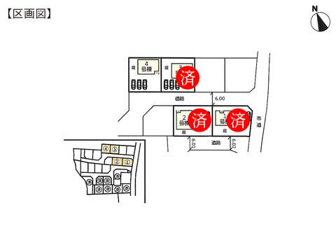 玉野市長尾の新築 一戸建て分譲住宅の区画図