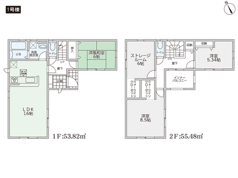 岡山市東区松新町の新築 一戸建て分譲住宅の間取り図