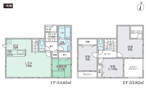倉敷市中庄の新築 一戸建て分譲住宅の間取り図