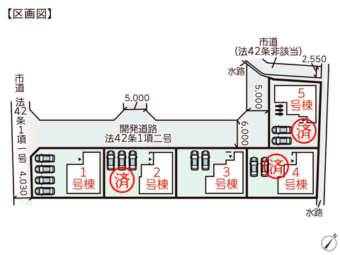 岡山県倉敷市林の新築 一戸建て分譲住宅の区画図