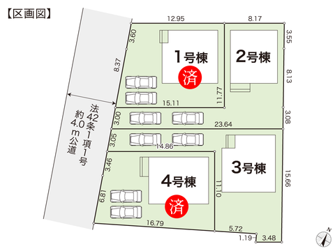 岡山県岡山市中区江並の新築 一戸建て分譲住宅の区画図