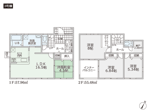 岡山県倉敷市福田町浦田の新築 一戸建て分譲住宅の間取り図