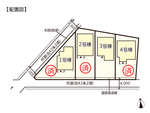 岡山県倉敷市八島の新築 一戸建て分譲住宅の区画図