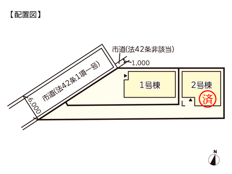 岡山県岡山市南区福田の新築 一戸建て分譲住宅の区画図