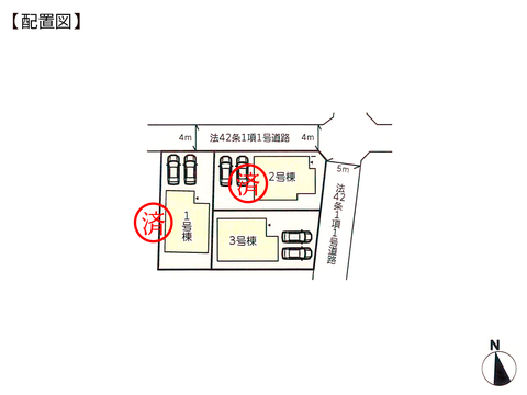 岡山県岡山市中区中井の新築 一戸建て分譲住宅の区画図