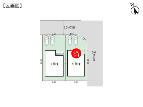 岡山市南区福富中の新築 一戸建て分譲住宅の区画図