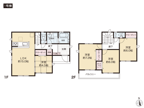 岡山県岡山市北区高柳西町の新築 一戸建て分譲住宅の間取り図