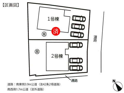 岡山県岡山市東区金岡東町の新築 一戸建て分譲住宅の区画図