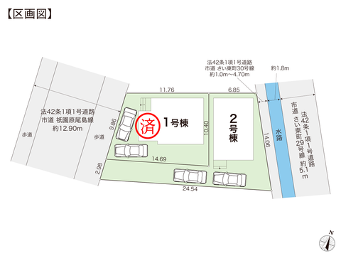 岡山県岡山市中区さい東町の新築 一戸建て分譲住宅の区画図