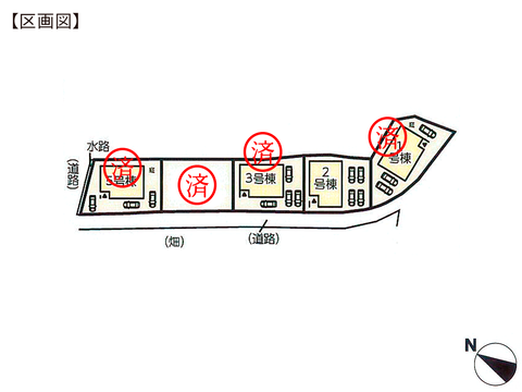 岡山県岡山市北区牟佐の新築 一戸建て分譲住宅の区画図