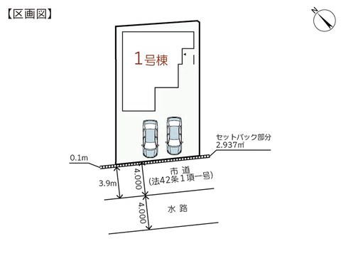 倉敷市浜ノ茶屋2丁目の新築 一戸建て分譲住宅の区画図