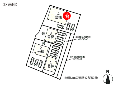 岡山県倉敷市連島町西之浦の新築 一戸建て分譲住宅の区画図