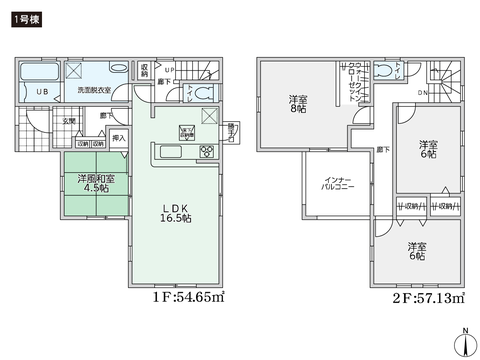 岡山県総社市溝口の新築 一戸建て分譲住宅の間取り図