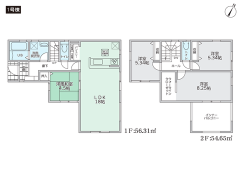 倉敷市北浜町の新築 一戸建て分譲住宅の間取り図