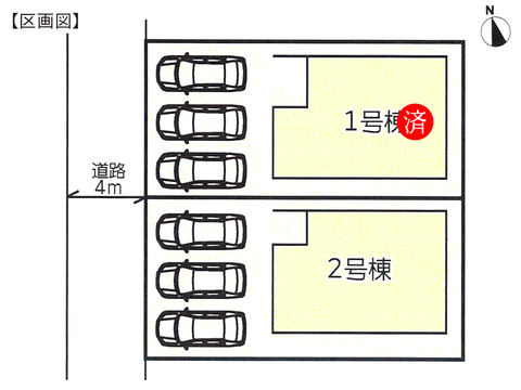 岡山市南区南輝の新築 一戸建て分譲住宅の区画図